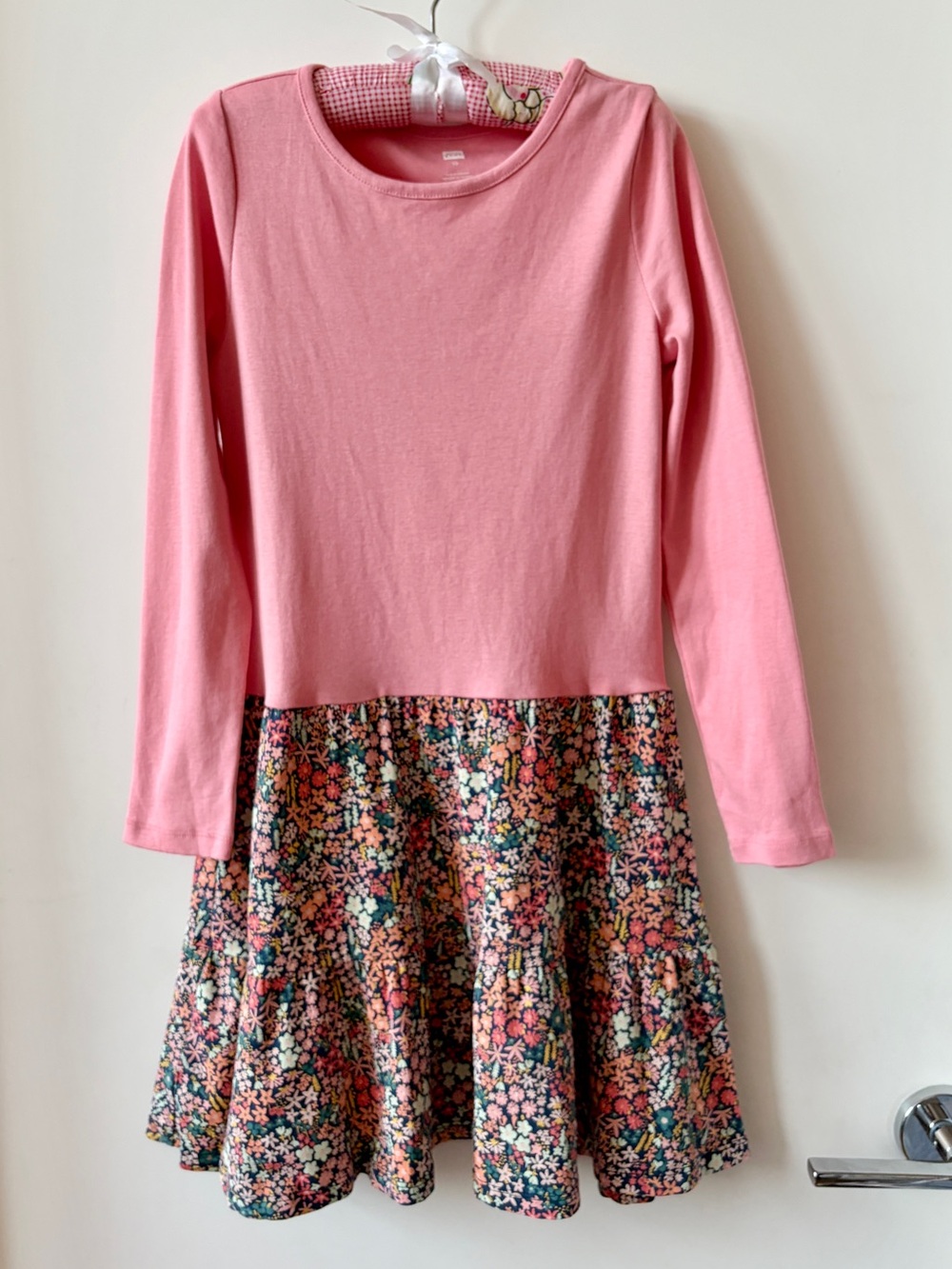 🪻Tea Collection Long Sleeve Skater Skirted Dress Pink Blue Orange Floral Size 10